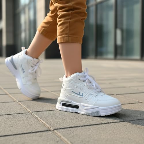 Image of Stylish Kids Lightweight Mesh Sports Running Shoes for Boys | Comfortable Lace-Up Casual Sneakers with Cushioned Sole for School, Outdoor Play