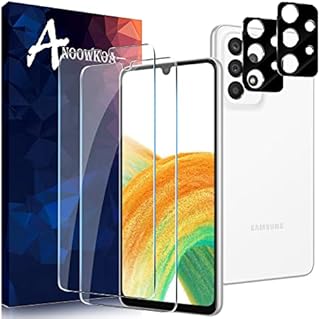 Anoowkoa for Samsung Galaxy A33 5G [2+2 Pack] Screen Protectors and Camera Lens Protectors, Guard Samsung Galaxy A33 5G Tempered Glass Film, Anti Fingerprints Protective Film