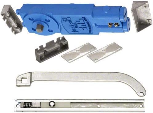 Miniatura 3 de CRLJackson Ajustable Spring Power Multi Tamaño 90 grados Hold-Open Overhead Oculto Más Cerca Con "P" Offset Slide-Arm Hardware Paquete Aluminio
