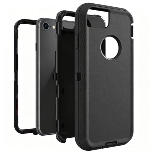 Image of 3-in-1 Case for iPhone 8 /7 /6S /6, Built-in Screen Protector, Black | 3-in-1 Rugged Structure,Built-in Screen Protector,Precise Cutouts,Anti-slip Design,Full Body Protection