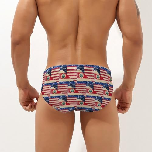 U.S. and Costa R-ICA Vintage Flag Printed Swim Briefs for Men Sexy Bikini Swimwear Elastic Beach Trunks Bathing Suit3