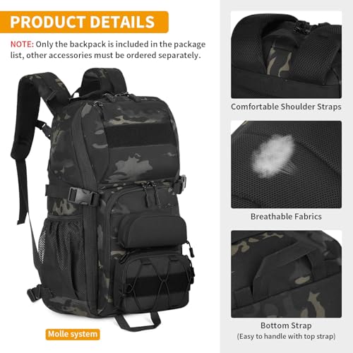 Image of HUNTVP Tactical Backpack Military MOLLE Backpack Hunting Rucksack Gear Assault Pack 25L WR