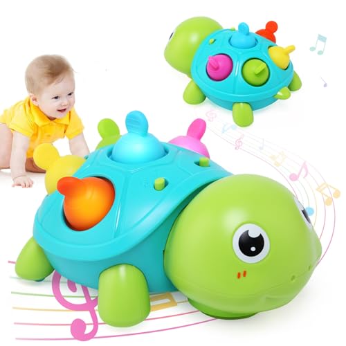 LEADSTAR Musical Juguete Gattonare Bebé 0 12 meses, Juegos Interactivos Sensoriales Niños 1 Año, Juego para Gatear con Música y Luces, Regalo Niña Niño para Cumpleaños Navidad