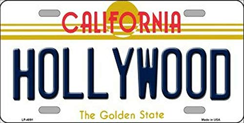 Biopracess hollywood california state background novelty license plate license plate 15x30 cm