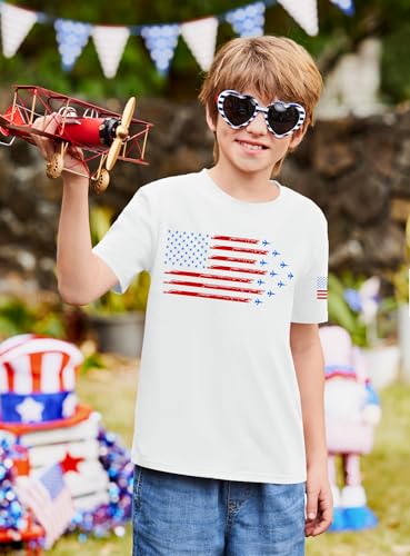 Image of BesserBay Unisex Kids July 4th Amarican Flag Top Patriotic Funny T-Shirt 6-14 Years