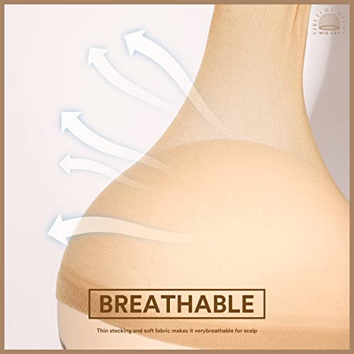 Teenitor Teenitor 20pcs Stocking Caps for Wigs, Beige Wig Cap for Women, Stretchy Nylon Wig Cap