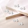 Ecripe 3 Paar 925 Sterling Silber Ohrstecker, Hypoallergene Cubic Zirkonia Ohrstecker Silber für Frauen, Funkelnde Ohrläppchen Knorpel Ohrringe (3/4/5 mm) #2