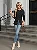 ELLEVEN Round Neck Slim Fit Blazers for Women Busi... #5