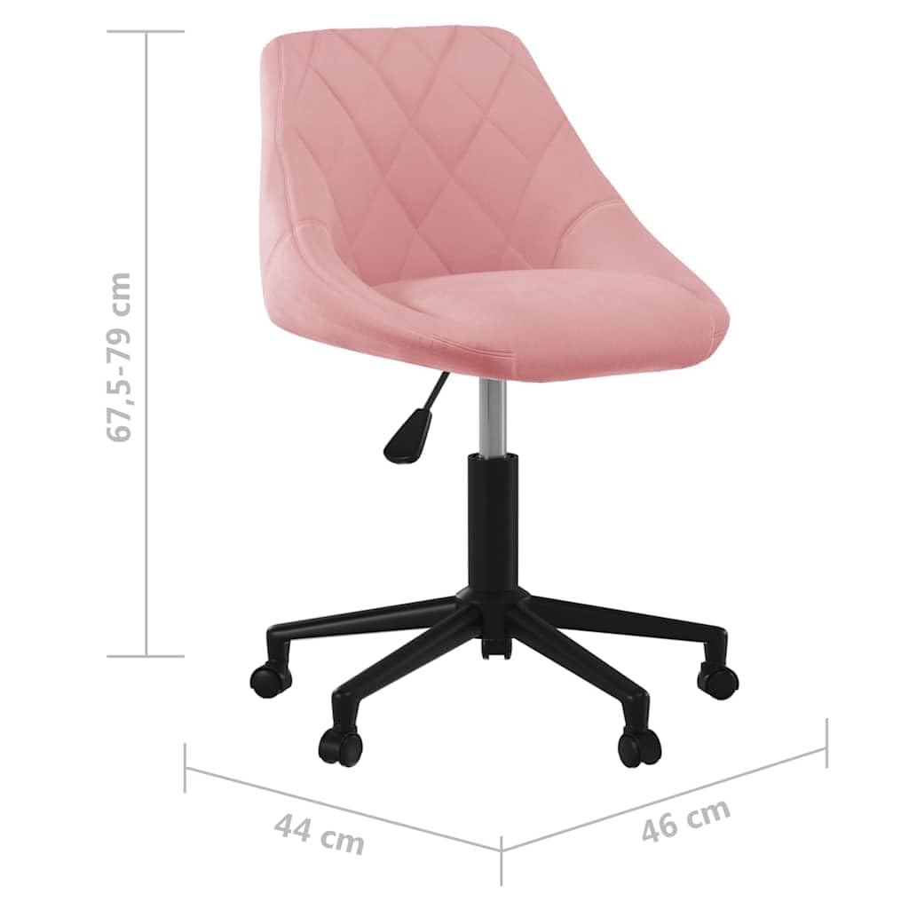 Sedia girevole in velluto rosa per sala da pranzo, regolabile in