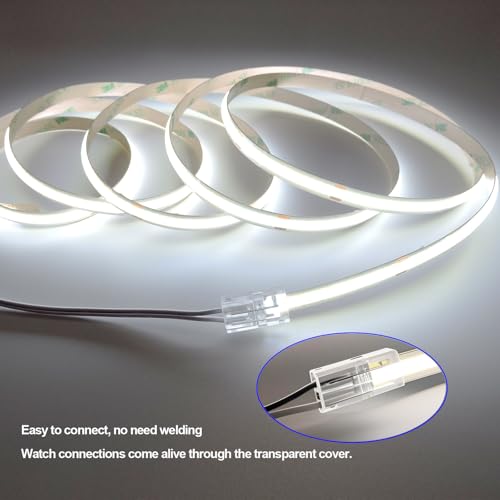 Kit de Tira LED COB 5V USB, 2 Paquetes de 6ft y Conectores miniatura 6