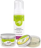 GREENDOOR Anti-Pickel-Set Complete - Anti Pickel Balsam + basischer Reinigungsschaum + Gesichtspeeling, reduziert Pickel, Naturkosmetik natürlich ohne Tierversuche