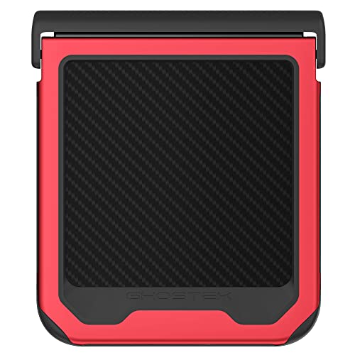 Ghostek Atomic Slim Galaxy Z Flip 4 Case With Real Aramid Fiber Back And Red Aluminum Metal Bumper Heavy Duty Protection Phone Cover Designed For 2022 Samsung Galaxy Z Flip 4 (6.7 Inch) (Aramid - Red) #TOP5
