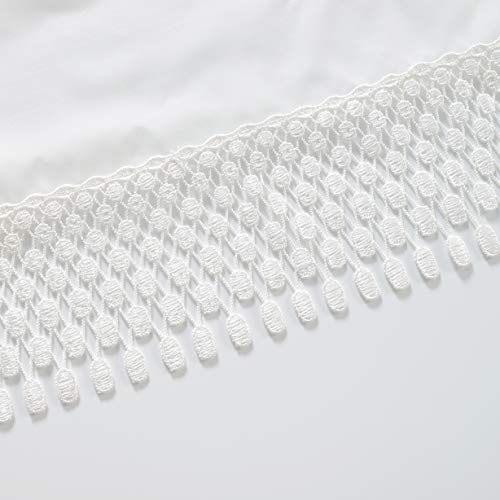 Driftaway Ava Lace And Crochet Trim Voile Sheer Window Curtains Rod Pocket 2 Panels Each 42 Inch By 84 Inch Off White #TOP3