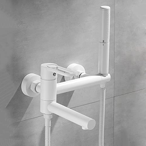 Mitigeur bain-douche mural design chromé haute brillance avec flexible