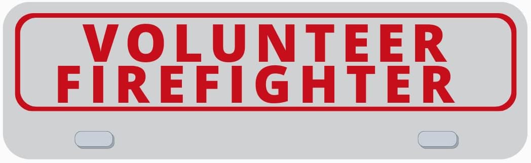 Volunteer Firefighter License Plate Topper