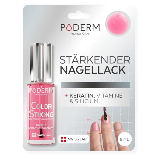 PODERM Nagelhärter Lack - Gloss Shine | Repariert und Stärkt durch Semipermanenten Nagellack Geschädigte und Geschwächte Nägel | Biotin und Keratin | Entwickelt von einem Podologen in der Schweiz
