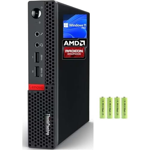 Lenovo ThinkCentre M625q Mini Form Ordinateur de bureau professionnel AMD Dual-Core A4-9120C, 8 Go de RAM 128 Go PCIE SSD, AMD Radeon R4, RJ-45, ports d&rsquo;affichage, ports USB, Windows 11 Pro, noir