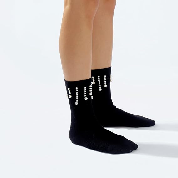 Women's Glitter sparkly Ankle Diamond Rhinestone Socks Star Crystal Pearl Hosiery