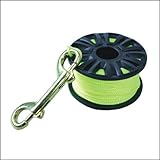 ScubaMax Yellow Line 100 ft Finger Spool with Brass Clip - DR-03-Y