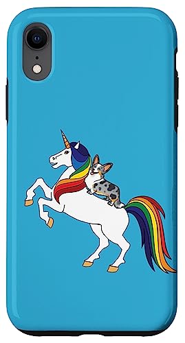 Kawaii Kids Girls Unicorn Cardigan Blue Merle Corgi Lover �X�}�z�P�[�X iPhone XR �p