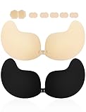 Klebe BH Push up Trägerloser Rückenfreier BH ohne Träger Klebe-BHS große Brust Sticky Unsichtbarer Strapless Bra Super Push up BH für Damen kleine Brüste trägerlos BH Brautkleid Rückenfreies Kleid