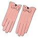 Women'S Lace Embroidery Gloves, Fleece Lined Fashion Driving Handwear,Pink,One Size