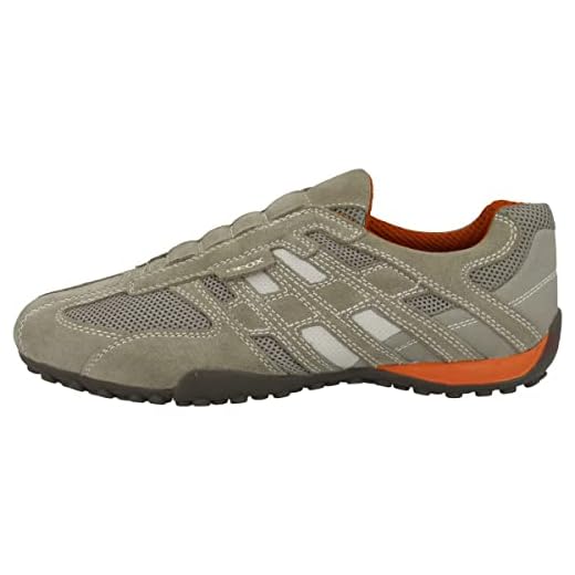 Geox Herren Uomo Snake L Sneakers, Beige Dk Orange, 42 EU