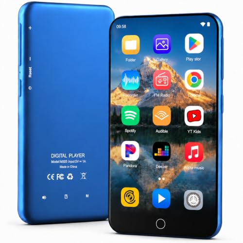 Image of 80GB MP3 Player with Bluetooth and WiFi, ZAQE Music Player with Spotify,Pandora,4 inch Touch Screen Android MP4 MP3 Player for Kids with Audible