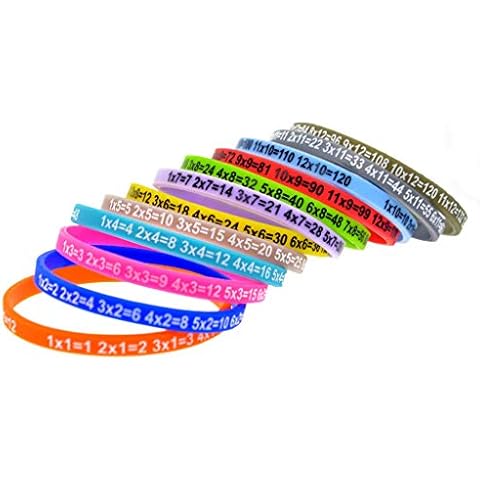 Buwei 12 Colors Silicone Bracelets Multiplication Table Children Education School Cover