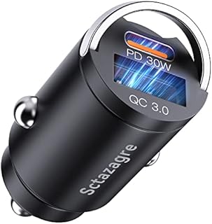 USB C ładowarka do zapalniczki samochodowej, szybka pamięć cygar USB łącznie 48W [PD30W+QC 3.0] ładowarka samochodowa mini metalowa do iPhone 14 13 12 Pro Max Samsung Huawei