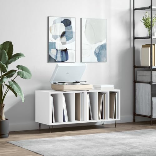 ARKEM Armoire à disques blanc 100x38x48 cm bois d’ingénierie,Chaine Hifi Avec Platine Vinyle,Rangement Disque Vinyle - Les Beatles, Paul McCartney, John Lennon, RIngo Starr, George Harrison ARKEM Armoire à disques blanc 100x38x48 cm bois d'ingénierie,Chaine Hifi Avec Platine Vinyle,Rangement Disque Vinyle