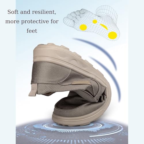 Men's Canvas Flat Slip-On Walking Loafers Comfortable Lightweight Non-Slip Hands Free Soft Casual Sneakers Non-Slip Driving Work Shoes4