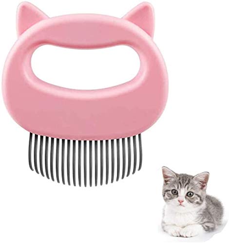 Farzeo Relaxing Cat Comb, Pet Cat Dog Massage Shell Comb Grooming Hair Removal Shedding Cleaning Brush Perfect for Cats and Small Dogs (Pink)