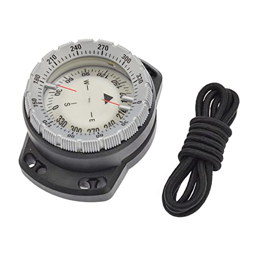 Boussole de plongée sous-marine étanche 50m avec bracelet élastique et cadran lumineux