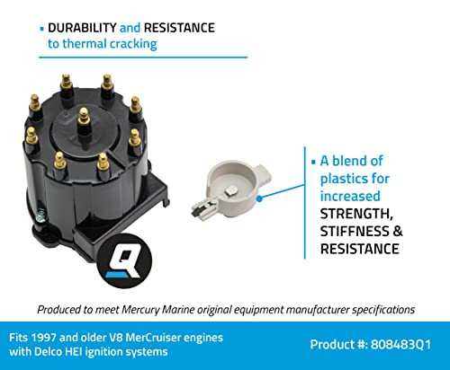 Quicksilver 808483Q1 Distributor Cap Kit For Marinized V-8 Engines By General Motors With Delco Hei Ignition Systems #TOP1