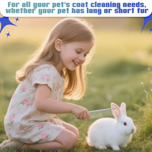 Katze Hund Flohkamm, 7 Stück Katzen und Hunde Pflegekamm, Fellkamm für Katzen und Hunde, Selbstreinigender Pflegekamm, Pet Hund Katze Pflege Kamm, Floh Tränenfleckentferner Kamm