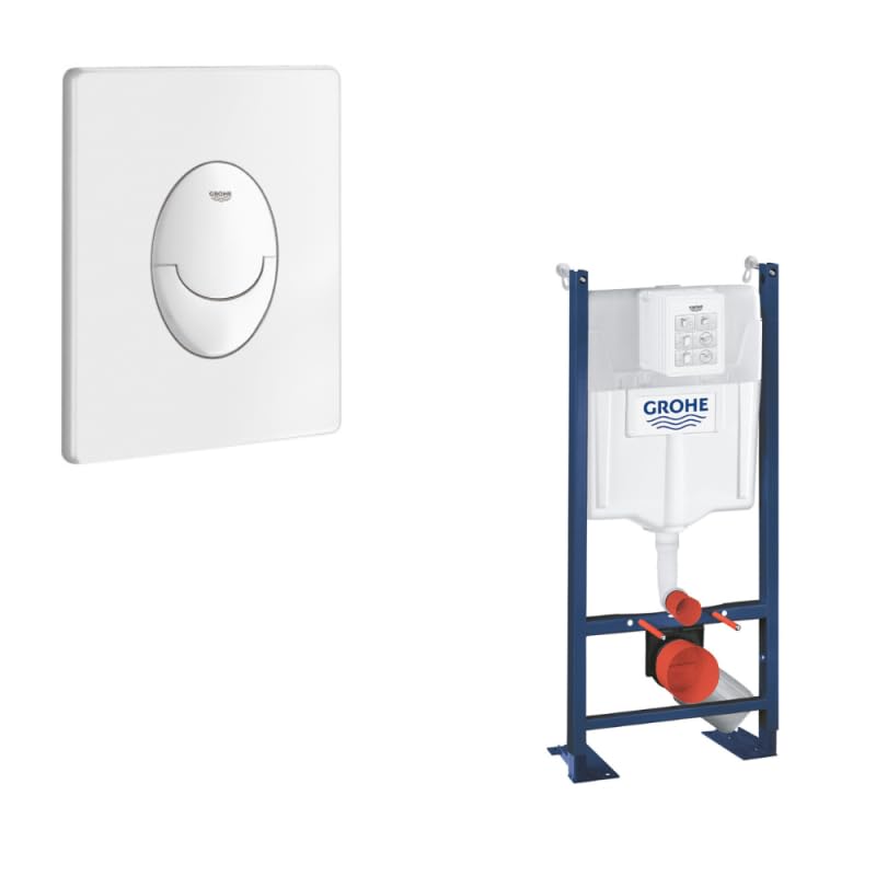 GROHE Bâti Support WC Rapid SL Project + Plaque de Commande Skate Air Blanc Alpin