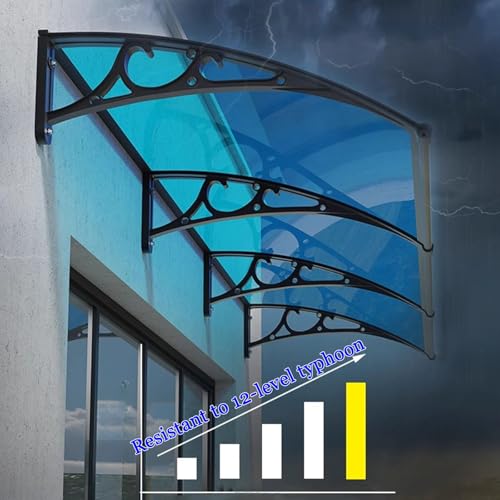 Auvent de porte en aluminium durable et polycarbonate haute protection - 6