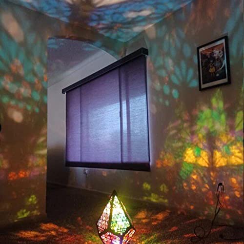 Gursac Colorful Floor Wooden Lamp, Bohemian Light Polar Star Large Bohemian Floor Decorative Lamp Led Colorful Diamond Lights Colorful 3D Projection Night Lamp Creative Gift Desk Lamp #TOP5