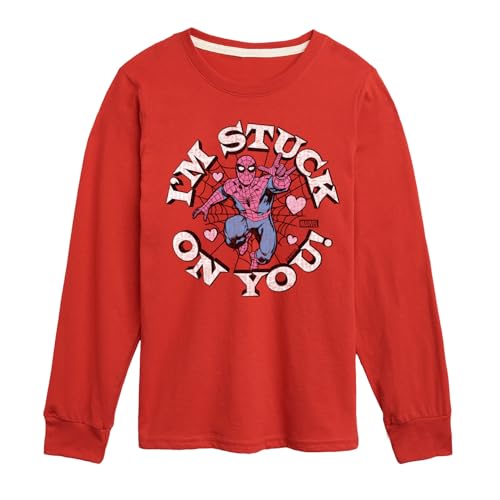 Marvel Spider-Man - Valentine I'm Stuck On You - Toddler and Youth Long Sleeve Graphic T-Shirt
