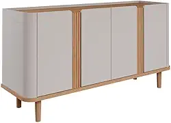 Buffet para sala de jantar 4 portas Eva Cimol Off White/Nature