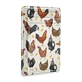 susiyo Hens Roosters and Chickens Slim Minimalist Wallets Rfid Blocking Card Wallets PU Leather Fron