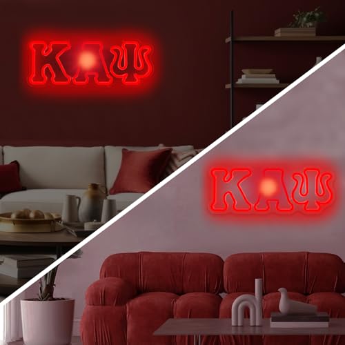 Image of Fraternity Sorority Neon Sign Dimmable Neon Lights for Wall Decor University Fraternity LED Sign Greek Fraternity Light Up Gifts for Man Bro