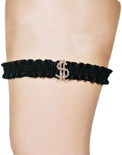 Aire Rhinestone Dollar Sign Money Garter Style 913 - White
