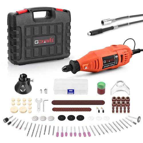 GOXAWEE Rotary Tool Kit with Keyless Drill Chuck and Flex