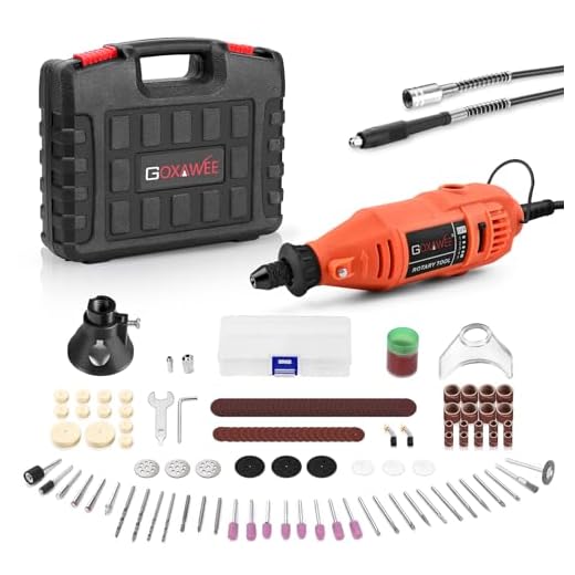 GOXAWEE Rotary Tool Kit with MultiPro Keyless Chuck and Flex Shaft - 140pcs Accessories Variable Speed Electric Drill Set for Handmade Crafting Projects and DIY Creations