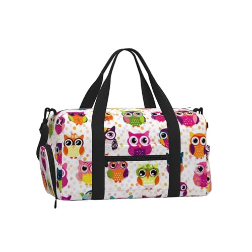 Bolsa de deporte con búhos para tu escapada de fin de semana con calzado separado