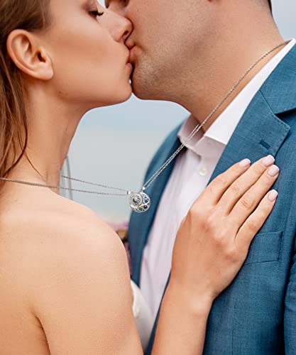 Buleens Heart Pendant Necklaces For Women Mens Girls Bff Couple Friendship Matching Yin Yang Sun Moon Magnet Necklace Lock Key Anchor Chain Set Stainless Steel Cubic Zirconia (Sun Moon Magnetic Necklaces -001) #TOP2