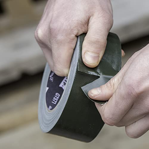 GRIP Eventbasics Gewebeband olivegrün, 50 mm x 25 m, Gaffa Tape olive GT 571, sehr hohe Klebkraft, Profi Gewebeklebeband zum Markieren, Basteln, Befestigen, Reparieren uvm. im Innen- und Außenbereich