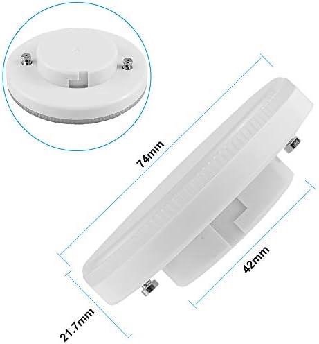 PURSNIC GX53 LED Bulb, 7W Daylight White 6000K Non Dimmable, No Flicker, Replace 45W GX53 Halogen or CFL GX53 Bulbs, 550Lumens, 4-Pack